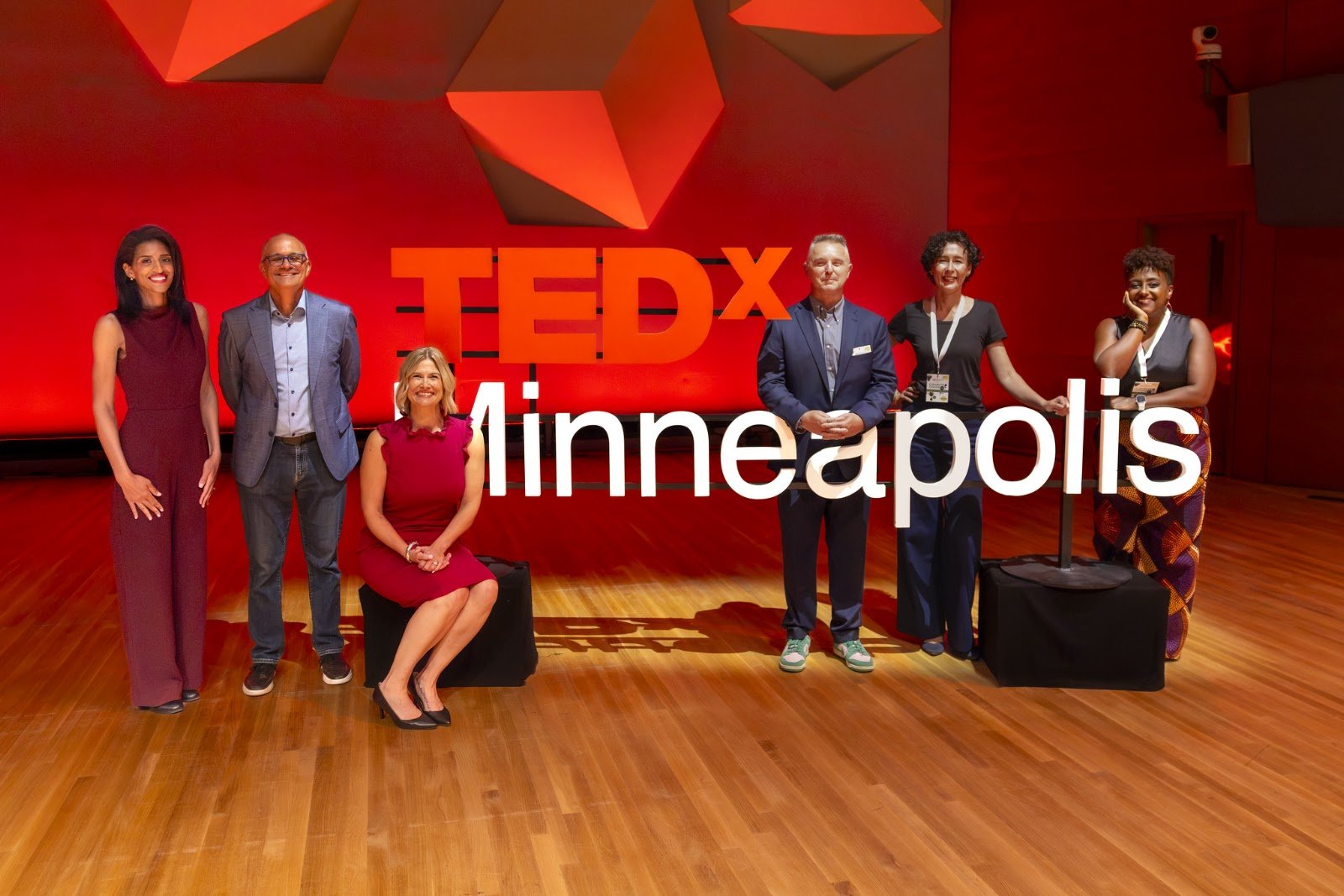 TEDxMinneapolis speakers gathered on stage