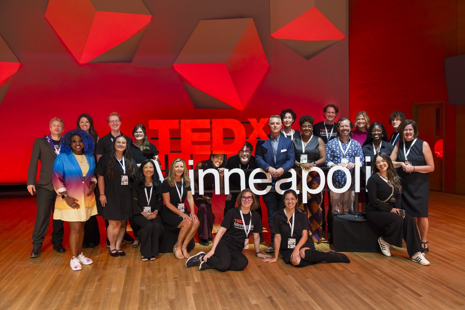 Group photo of the TEDxMinneapolis speakers and organizers