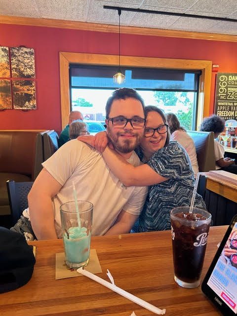 Matthew and Angela at dinner