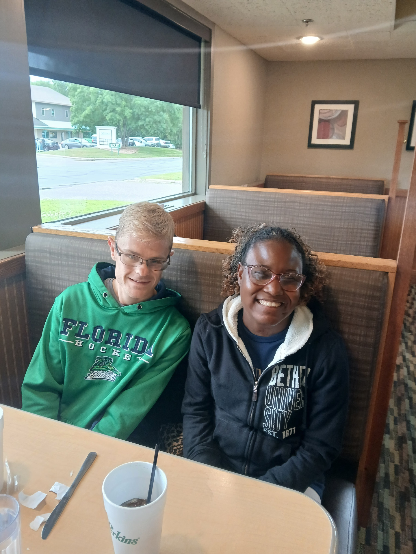 Derek and Allise at lunch
