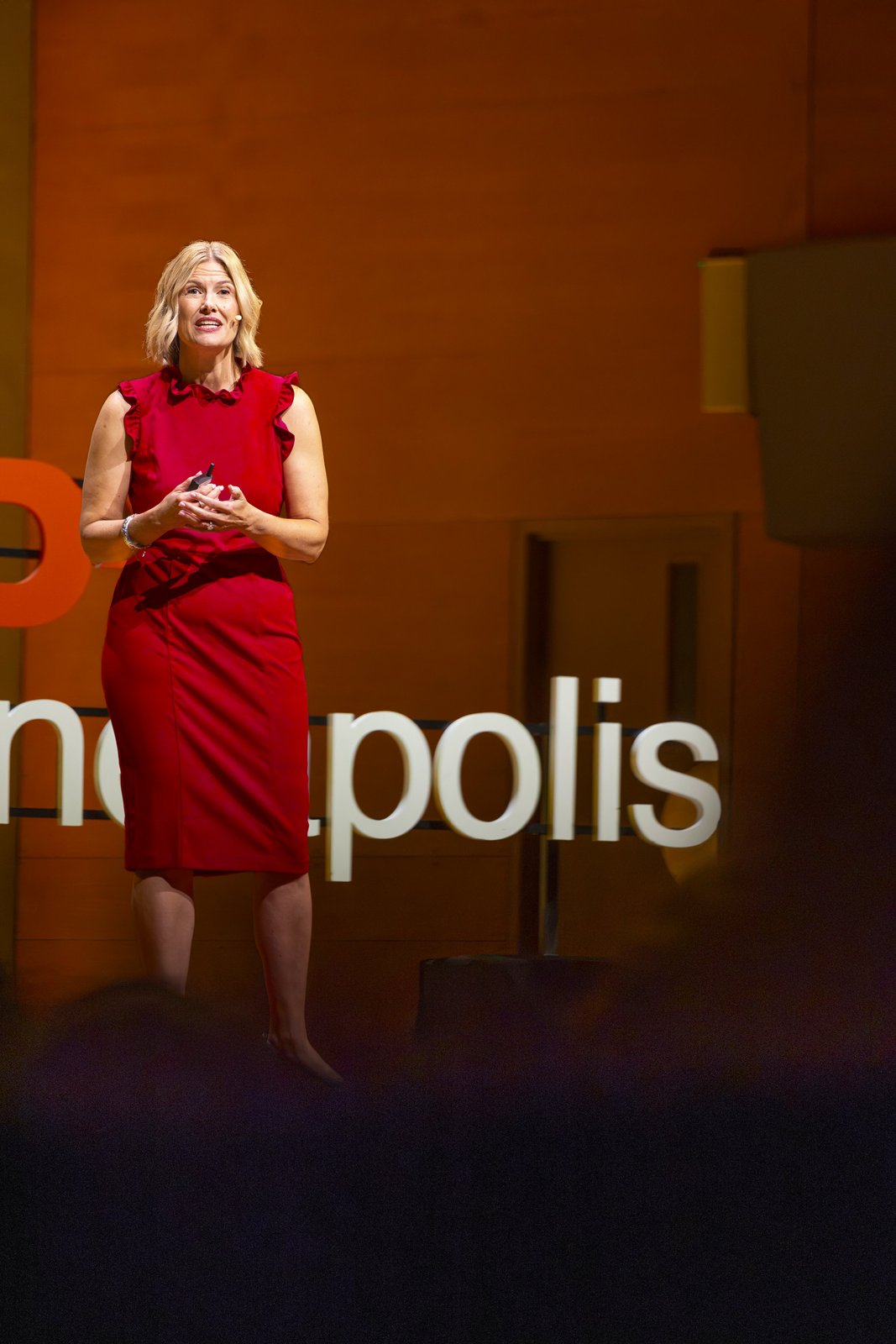 Katherine speaking on the TEDxMinneapolis stage