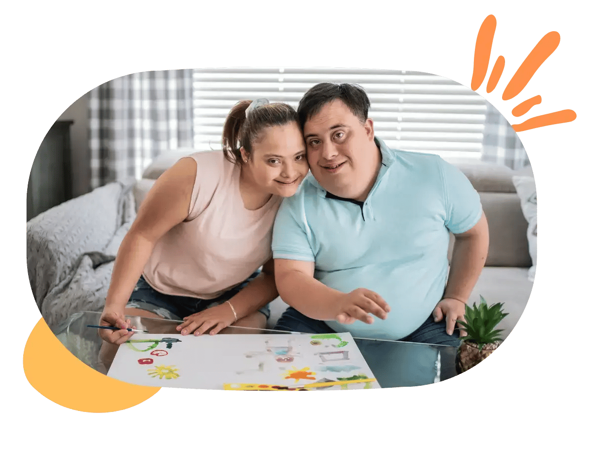 Adult couple both with intellectual disabilities in a dating relationships