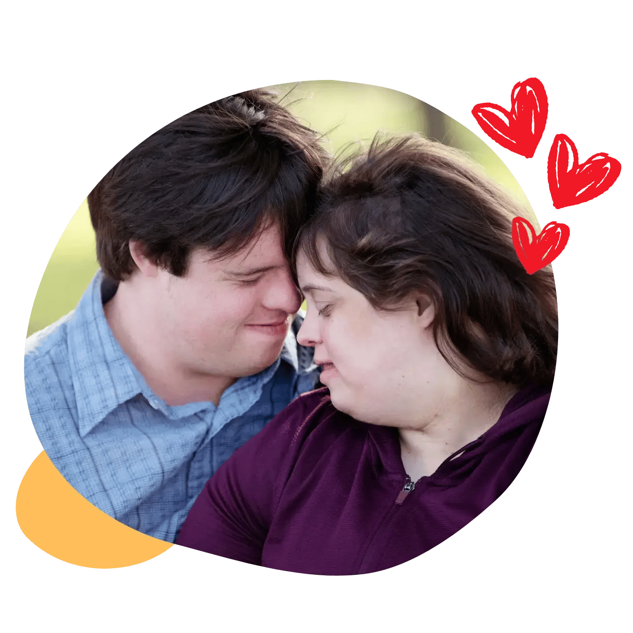 A young couple in love — both have down syndrome